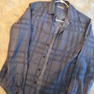Authentic Burberry Collar shirt size medium grey in grey.